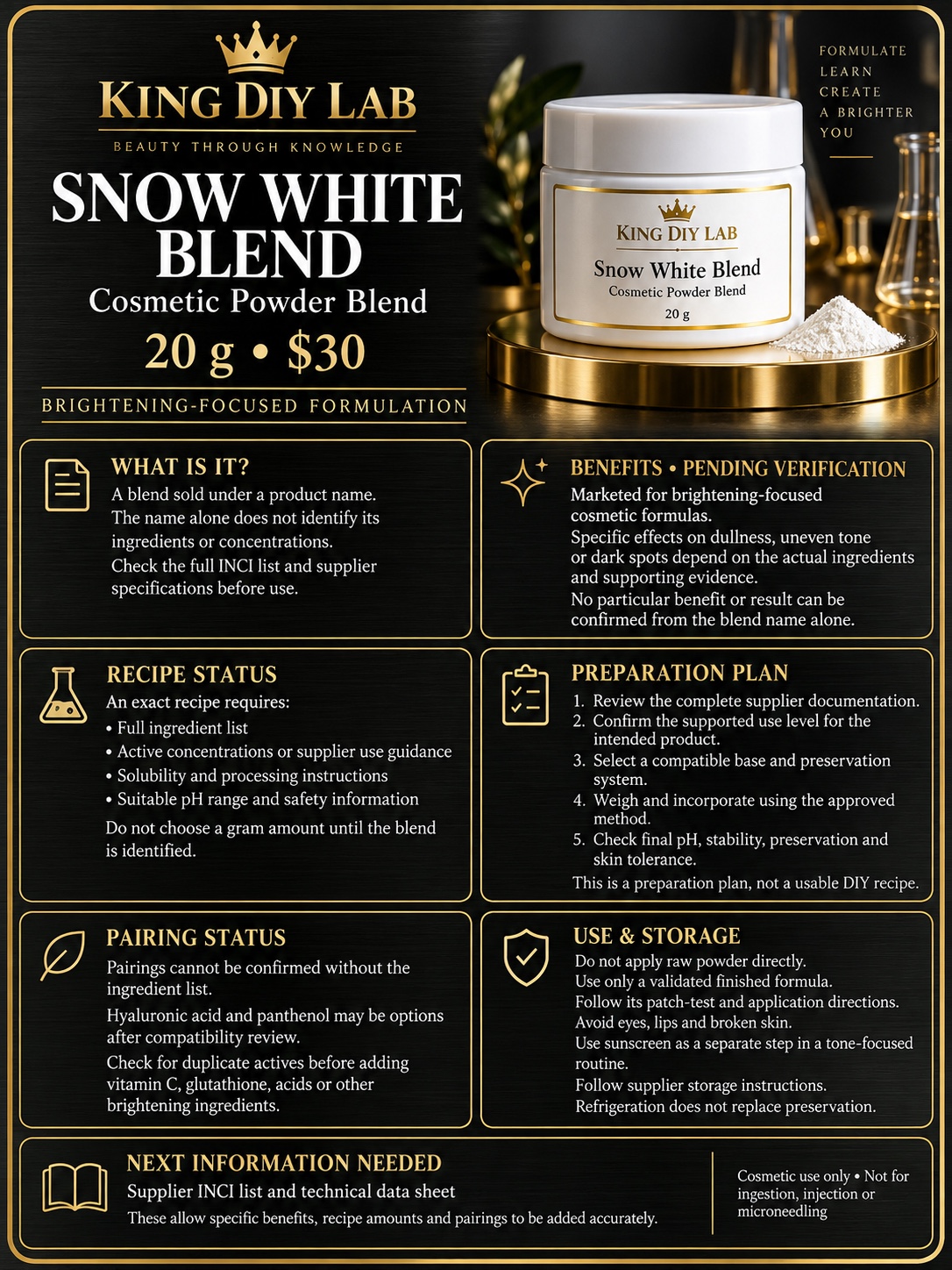 Snow White Blend product information