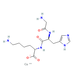 Reference molecular structure illustration for Copper Tripeptide-1