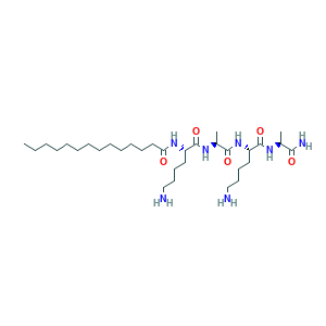Reference molecular structure illustration for Myristoyl Tetrapeptide-12
