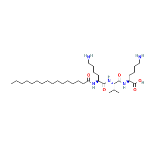 Reference molecular structure illustration for Palmitoyl Tripeptide-5